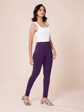 Load image into Gallery viewer, Go Colors Black Currant Cotton Stretch Churidar
