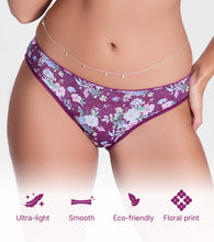 Load image into Gallery viewer, Enamor P165 Womens Low Waist Co-ordinate Bikini Panty (Damask Plum Print)
