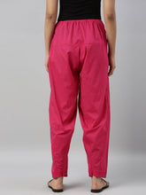 Load image into Gallery viewer, Go Colors Dark Pink Cotton Salwar
