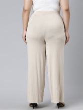 Load image into Gallery viewer, Go Colors Light Beige Viscose Knit Palazzo
