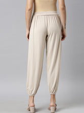 Load image into Gallery viewer, Go Colors Light Beige Viscose Stretch Harems
