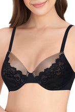 Load image into Gallery viewer, Amante Bonded Luxury Padded Wired Lace Bra - Black-Hazelnut 11801
