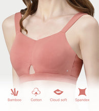 Load image into Gallery viewer, Enamor Innovations Cloudsoft Invisi Bonded Neck Women's Everyday Cotton Minimizer Bra -  Padded, Wirefree, Full Coverage - A064 (Available in Plus Sizes) (Rosette)
