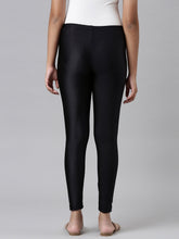 Load image into Gallery viewer, Go Colors Black Nylon Stretch Shimmer Leggings
