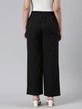 Load image into Gallery viewer, Go Colors Black Cotton Stripes Cargo Pant
