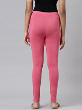 Load image into Gallery viewer, Go Colors Young Pink Cotton Stretch  Ankle Length Leggings
