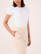 Load image into Gallery viewer, Go Colors Light Beige Linen Pencil Pant
