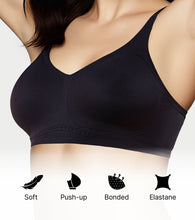 Load image into Gallery viewer, Enamor Innovations Invisi Shaper lift, Ultra smooth, Bonded, Women's T-Shirt Bra - Seamless, No-Pinch, No-Dig, Padded, Wirefree, Medium Coverage- IO02 (Black)
