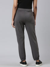 Load image into Gallery viewer, Go Colors Silver Grey Cotton Stretch Casual Joggers
