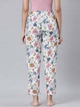 Load image into Gallery viewer, Go Colors White Woven Viscose Printed Lounge Pants
