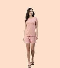 Load image into Gallery viewer, Enamor Drawstring Mid Thigh Length Mid Rise Basic Shorts - Relaxed Fit, Super Soft Cotton - E062 (Rouge)
