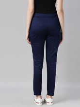 Load image into Gallery viewer, Go Colors Navy Woven Cotton Stretch Treggings
