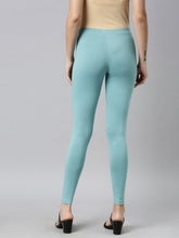 Load image into Gallery viewer, Go Colors Light Mint Cotton Stretch Ankle Length Leggings
