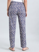 Load image into Gallery viewer, Go Colors Navy Cotton Knit Printed Lounge Pants
