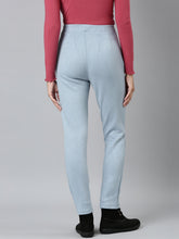 Load image into Gallery viewer, Go Colors Aqua Poly Stretch Suede Tregging
