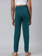 Load image into Gallery viewer, Go Colors Bright Turquoise Cotton Stretch  Ankle Length Leggings
