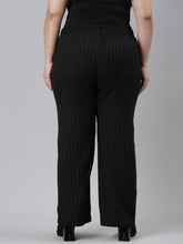 Load image into Gallery viewer, Go Colors Black Cotton Stripes Cargo Pant
