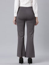 Load image into Gallery viewer, Go Colors Silver Grey Roma Ponte Flared Pant
