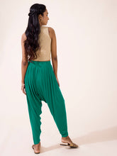 Load image into Gallery viewer, Go Colors Bottle Green Viscose Stretch Patiala
