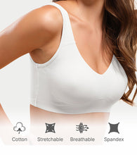 Load image into Gallery viewer, Enamor Easy Slip-On and Back Keyhole Women's Cotton Everyday Beginner's Bra - Padded, Wirefree, Full Coverage - A106 (White)
