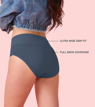 Load image into Gallery viewer, Enamor CW01 Cotton Classic, All Day Comfort, High Waist Brief - Breathable, Antimicrobial with Stain Release, Outer Brushed Wide Elastic, Full Coverage -  Pack of 1 (Orion Blue)
