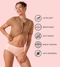 Load image into Gallery viewer, Enamor IP01 Innovations Bamboo Bliss, Anti Rash, All Day Comfort, Mid Waist Brief Panty for Women - Super Soft, Naturally Absorbent, Antimicrobial with Stain release, Inner Elastic, Full Coverage-  Pack of 1 (Pearl Blush)
