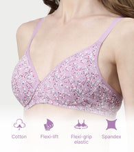 Load image into Gallery viewer, Enamor Supima Cotton Women's Plunge Lift Everyday T-Shirt Bra - Extra Comfort, Padded, Wirefree, Medium Coverage - A039 (Lilac Aster)
