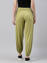 Load image into Gallery viewer, Go Colors Pista Green Viscose Stretch Harems
