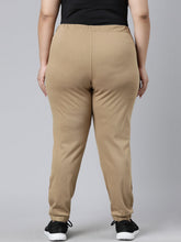 Load image into Gallery viewer, Go Colors Khaki Cotton Poly Stretch Cuffed Joggers
