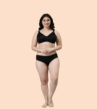Load image into Gallery viewer, Enamor Plunge Neck, Power Jacquard Lift, Women's Everyday Cotton-Rich Lined Full Support Minimizer Bra - All Day Comfort, Non-Padded, Wirefree, High-Coverage - F135
