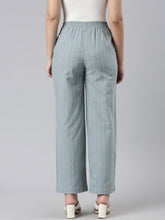 Load image into Gallery viewer, Go Colors Blue Cotton Stripes Cargo Pant
