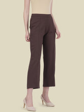 Load image into Gallery viewer, Go Colors Dark Brown Ponte Wide Pants
