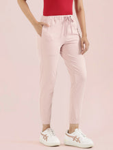 Load image into Gallery viewer, Go Colors Light Pink Cotton Poly Stretch Cuffed Joggers
