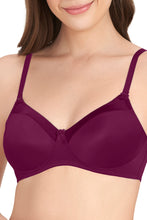 Load image into Gallery viewer, Amante Satin Edge Padded Non-wired T-shirt Bra - Plum Caspia 10116

