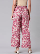 Load image into Gallery viewer, Go Colors Medium Pink Woven Viscose Printed Palazzo
