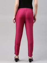 Load image into Gallery viewer, Go Colors Dark Rose Poly Modal Metallic Pants
