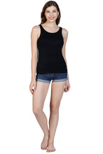 Load image into Gallery viewer, Amante Broad Straps Body Hugging Modal Vest - Black 77101
