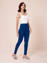 Load image into Gallery viewer, Go Colors Light Ink Blue Cotton Stretch Churidar
