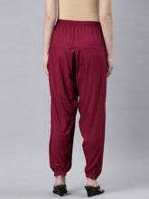 Load image into Gallery viewer, Go Colors Dark Rose Woven Viscose Harem Pant
