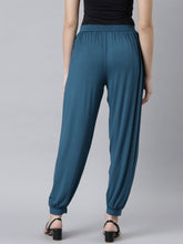 Load image into Gallery viewer, Go Colors Turquoise Blue Viscose Stretch Harems
