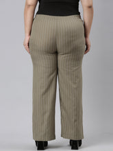Load image into Gallery viewer, Go Colors Olive Green Cotton Stripes Cargo Pant
