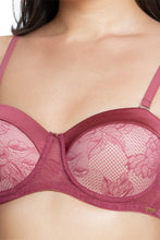 Load image into Gallery viewer, Amante Satin Touch Strapless Padded wired Lace Bra - Autumn Rose 88101
