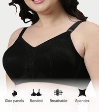 Load image into Gallery viewer, Enamor Innovations Transform M-Frame, Ultimate curve Support, Jiggle control, Women's Bra - Non Padded, Wirefree, Full Coverage - F096 (Available in Plus Sizes) (Black)
