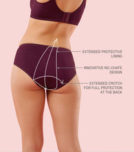 Load image into Gallery viewer, Enamor IP12 Bamboo Cotton Period Panty - Mid Waist, Full Back Coverage, Extended Protective Lining  with Extra Layer at the Crotch - Grape Wine
