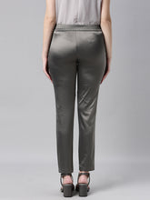 Load image into Gallery viewer, Go Colors Silver Grey Polyester Shiny Pants
