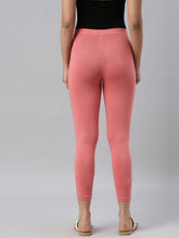 Load image into Gallery viewer, Go Colors Dusty Pink Cotton Stretch Cropped Leggings
