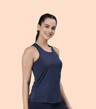 Load image into Gallery viewer, Enamor Athleisure- A308BASIC WORKOUT TANK | DRY FIT RACER TANK WITH REFECTIVE GRAPHICRELAXED FIT | REGULAR LENGTH

