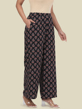Load image into Gallery viewer, Go Colors Black Woven Viscose Printed Palazzo
