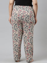 Load image into Gallery viewer, Go Colors Beige Cotton Knit Printed Lounge Pants
