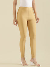 Load image into Gallery viewer, Go Colors Bright Gold Nylon Stretch Shimmer Leggings
